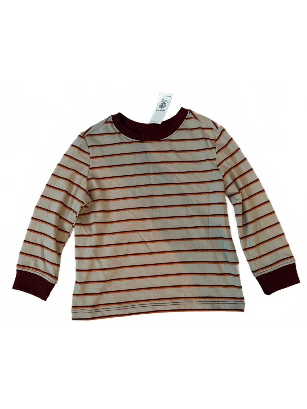 NWT Toddler Boys Old Navy Maroon Stripe Long Sleeve Shirt 2T
